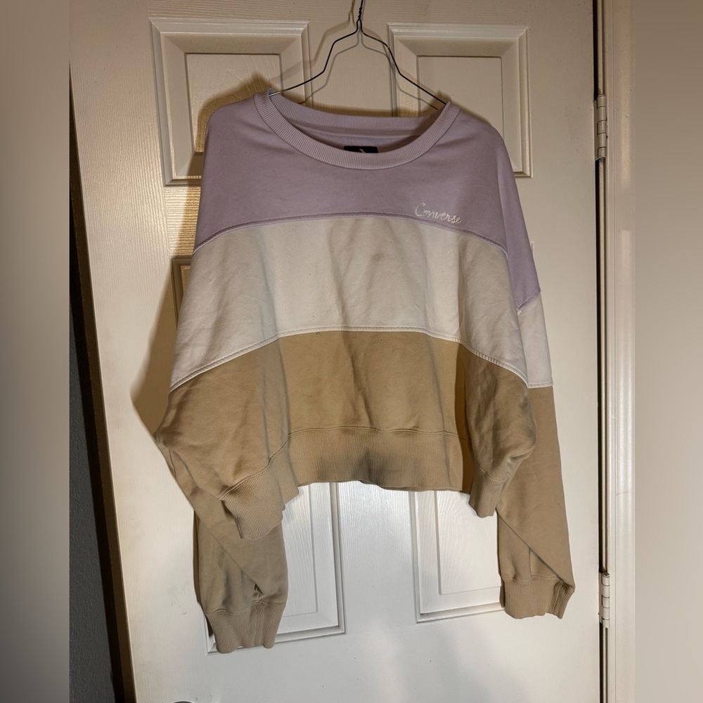 CLOSET CLEAN OUT Converse women’s Colorblock Cropped Sweatshirt XXL